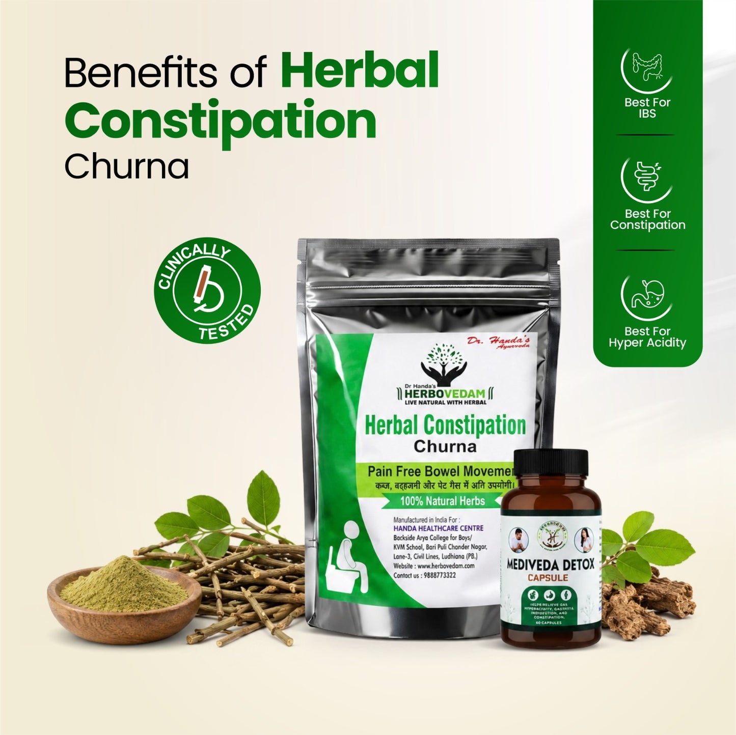 Herbal Constipation Wellness Formula – Ayurvedic Digestive Support Supplement